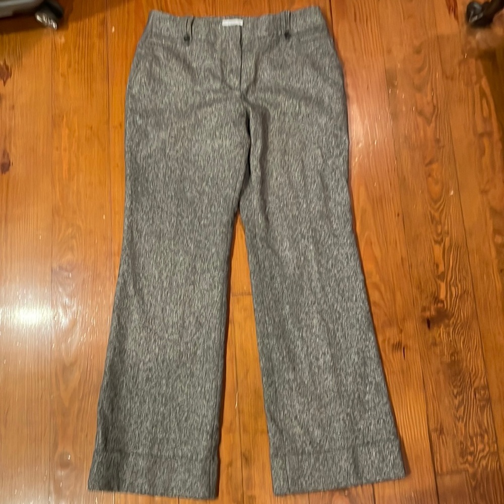 Loft black and white wool tweed Julie trousers